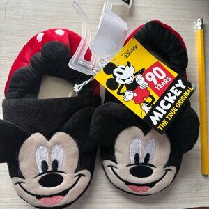 Disney Mickey Mouse 90th Anniversary Plush Slippers Size Kids L (9–10) NWT